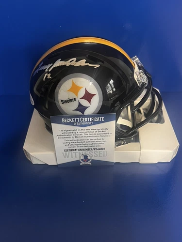 TERRY BRADSHAW HOF Signed Mini Helmet Pittsburgh Steelers Speed Auto Beckett COA