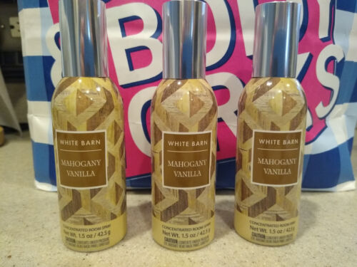 *NEW* 3 Bath & Body Works White Barn Mahogany Vanilla Room Spray *FREE SHIPPING*