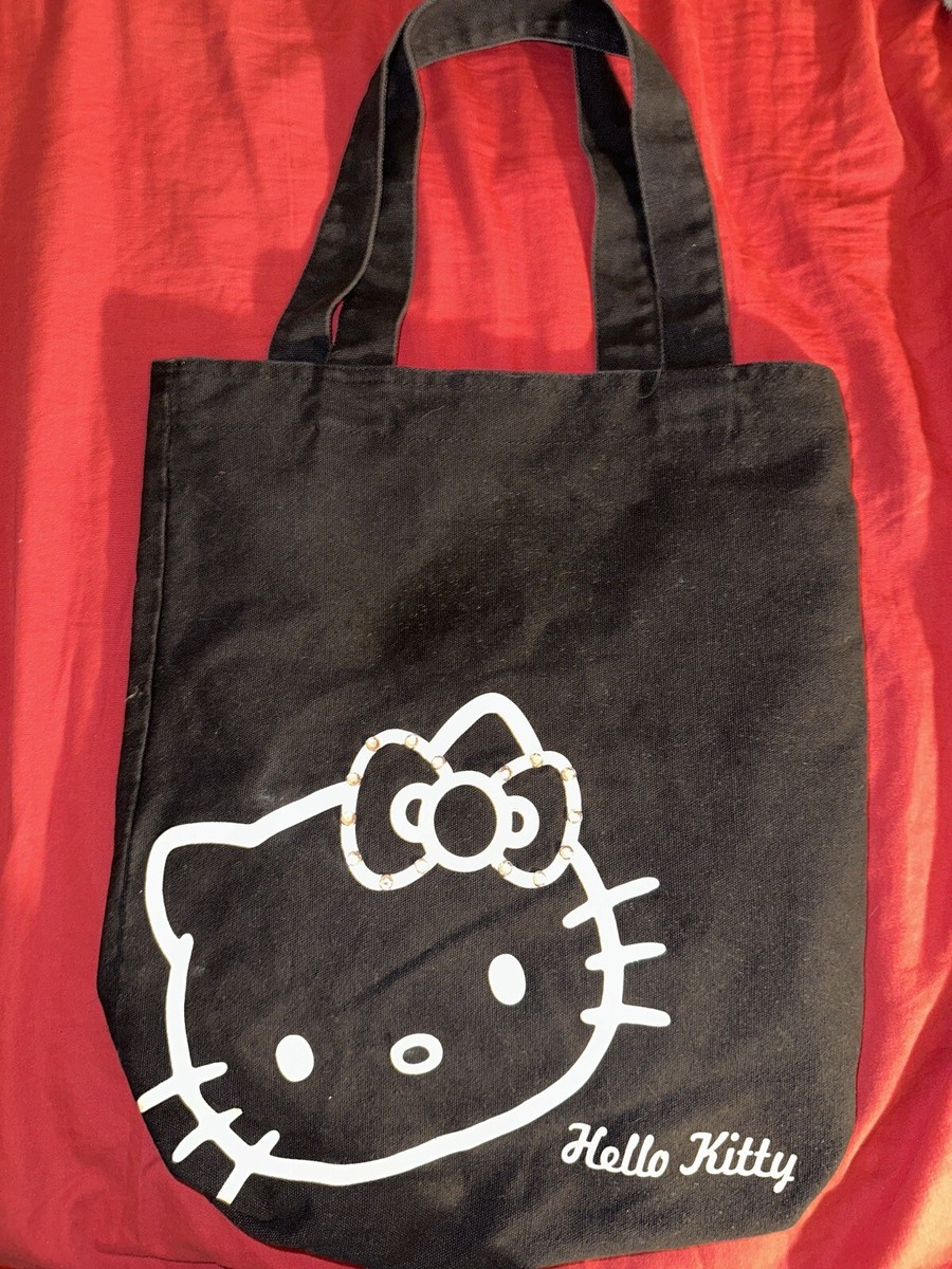 Sac Hello Kitty Bandoulière Occasion - Toile Grise, Très Bon état, Idéal Pour Les Filles, Style Décontracté