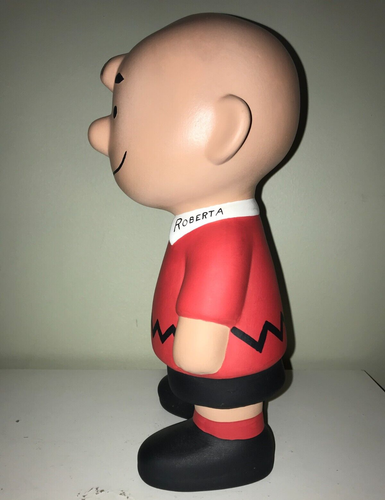 FIGURA DE CERÁMICA CHARLIE MARRÓN PINTADA A MANO DE COLECCIÓN 1970 CACAHUETES SNOOPY 9,5" DE ALTO - Imagen 10 de 15