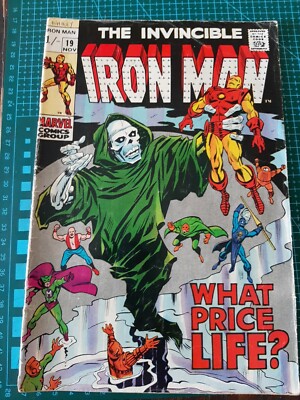 The Invincible Iron Man # 19 What Price Life? - Wonderfull  Death Cover MARVEL G