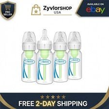 Dr. Brown's Natural Flow Anti-Colic Bottle 4 oz with Slow Flow Nipple, 4 Pack