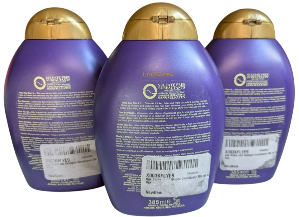 3 OGX Biotin and Collagen Conditioner 13 Fl Oz Sulfate-Free Thicker Hair - Image 3 of 4