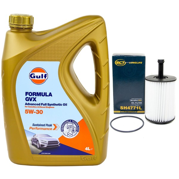 MotoröL Set Gulf Formula GVX 5W-30 4 Liter + ÖLfilter FüR Audi Seat Skoda VW-image