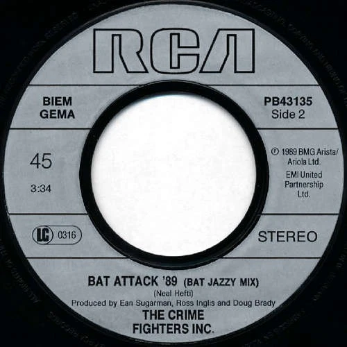 The Crime Fighters Inc. - Bat Attack '89 Electroni 7" Single Schallplatte 42729 - Bild 4 von 4
