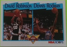 1991 NBA Hoops #311 League Leaders Basketball (David Robinson/Dennis Rodman)-2