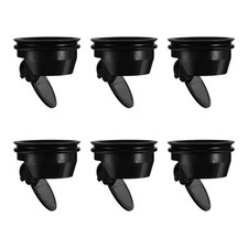 Plastic Shower Floor Drain Backflow Preventer Hair Catcher Black 6Pcs