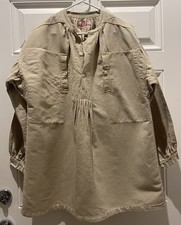 Vintage Halles-Villette Coat Unisex Linen Fre...