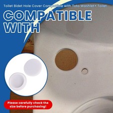 2Pcs Bidet Hole Cover Silicone Plug Grommet White Cap Fits Toto Toilet Washlet