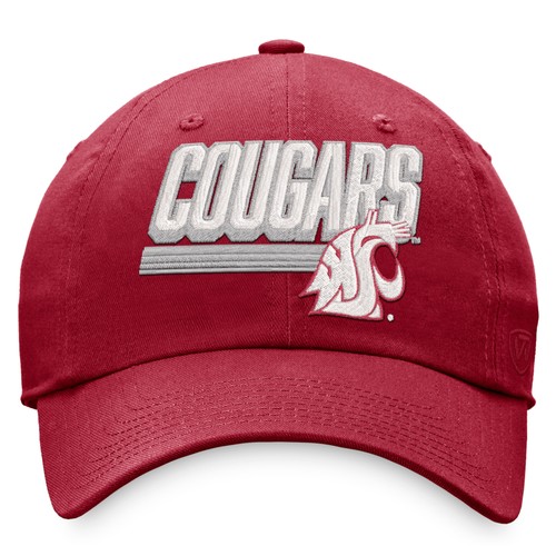Men's Top of the World Crimson Washington State Cougars Slice Adjustable Hat - 第 2/4 張圖片