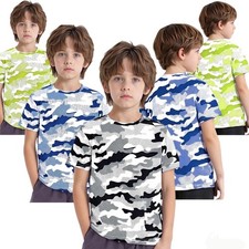 Kids Boys Top Athletic Shirt Running Sweatshirts Training Round Neck Exercise