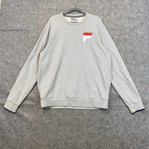 Fila Sweat Top Pullover Grey F Logo Size Large Nice Quality