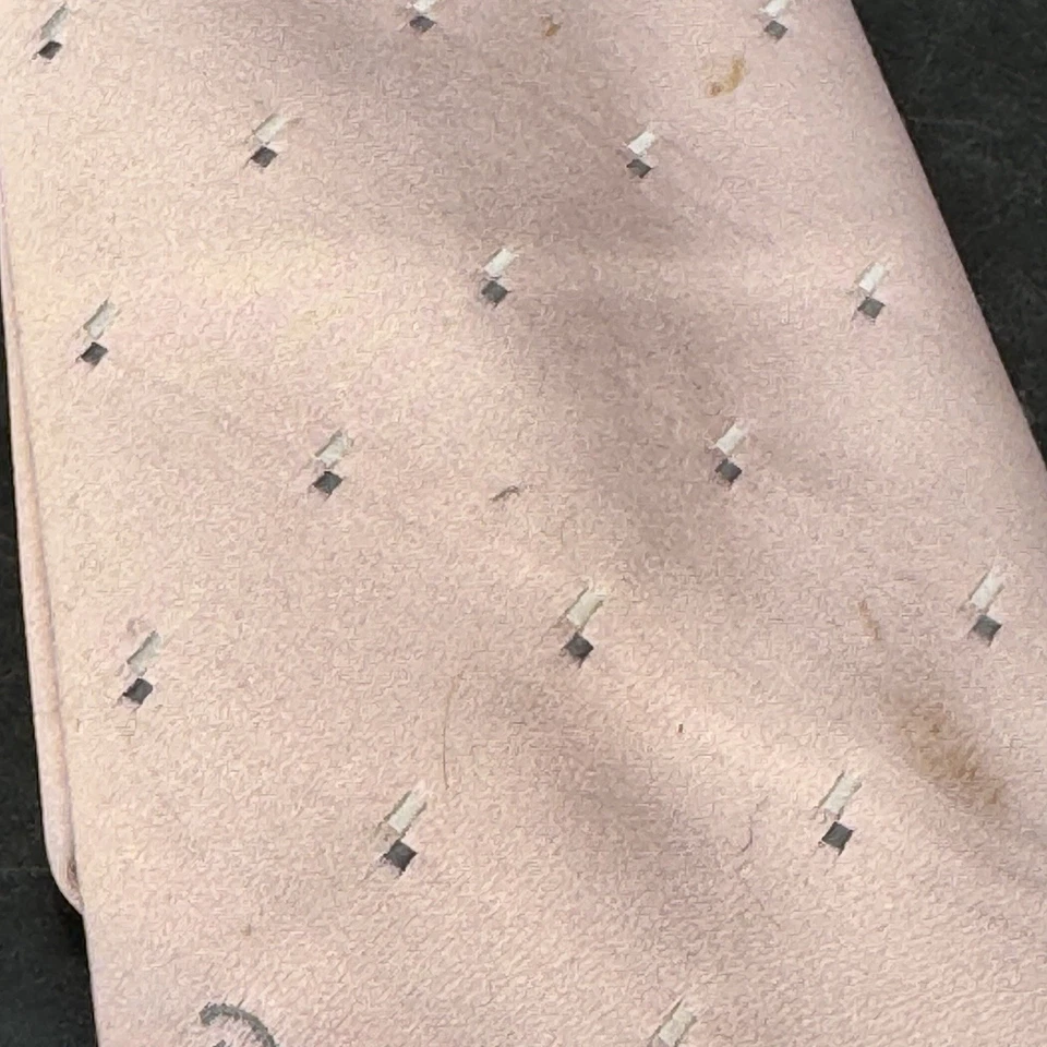 Corbata Hombre Oscar de la Renta Rosa Pastel Con Gris Formas Geométricas Pascua Foto 4 de 4
