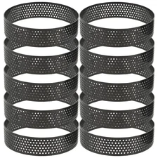  10PCS Stainless Steel Tart Ring 3.14 Inch Heat-Resistant Perforated Cake Mousse
