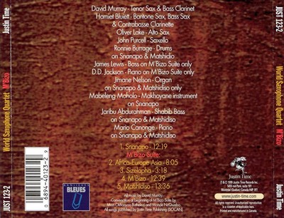 WORLD SAXOPHONE QUARTET - M'BIZO NEW CD