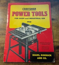 Vintage 1952 Craftsman Power Tools Shop Industrial Use Booklet Sears Roebuck Co.