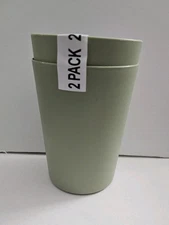 2 Sets Of 2 Reusable 10 oz Cups - Plastic Tumblers - Olive Green (4 Cups Total)