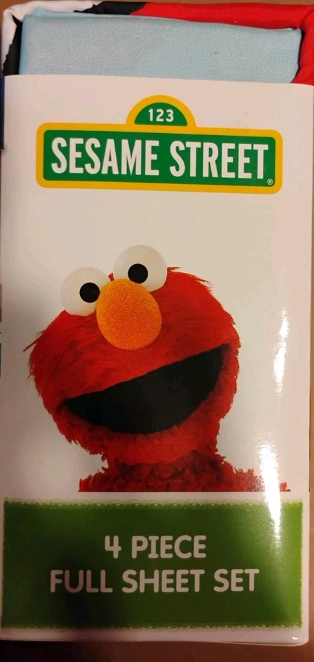 NEW Sesame Street 4-Piece Full Size Sheet Set - Elmo Cooke Monster Big Bird - Image 2 of 4