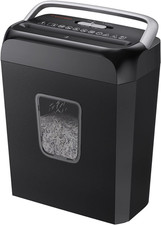 Paper Shredder for Home Use 3.4 Gal Wastebasket 6 Sheet Crosscut Paper Credit