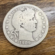 1909 Barber Quarter Better Date Actual Coin. Shop At My Store For Quarters