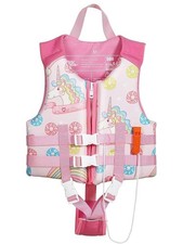 Kids Unicorn Swim Vest Float Jacket Pink Size L 46-77 lbs Child Safety Swim Aid