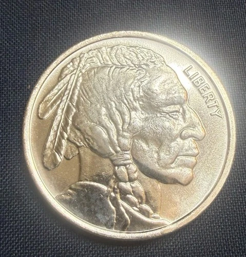 silver round 1 Troy oz .999 Liberty Indian Head Buffalo Bison Bullion Coin