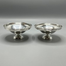 Pair Antique Silver Plated Bon Bon Dishes Walker & Hall 1920s  1930s Art Deco