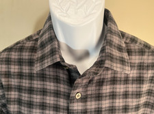 UNTUCKit Men's gray  green plaid long sleeve Flannel Large L EUC