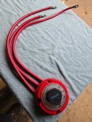 Used Perko 8503 Medium Duty Battery Selector Switch Marine. With Battery Cables