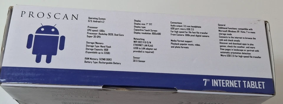 Proscan 7" Google Certified Internet Tablet PLT7602G - New - Image 3 of 4