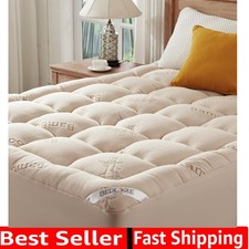 Full Size Mattress Topper Viscose Derived from Bamboo, Thick Pillow Top Mattr...