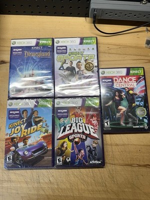 Lot Of 5 SEALED Xbox 360 Kinect Games Dance Central Disneyland Sports Joy Ride 