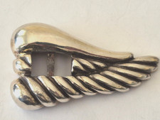 1980 B. Kieselstein Cord Sterling Silver Angel Wing Buckle 2.73in.