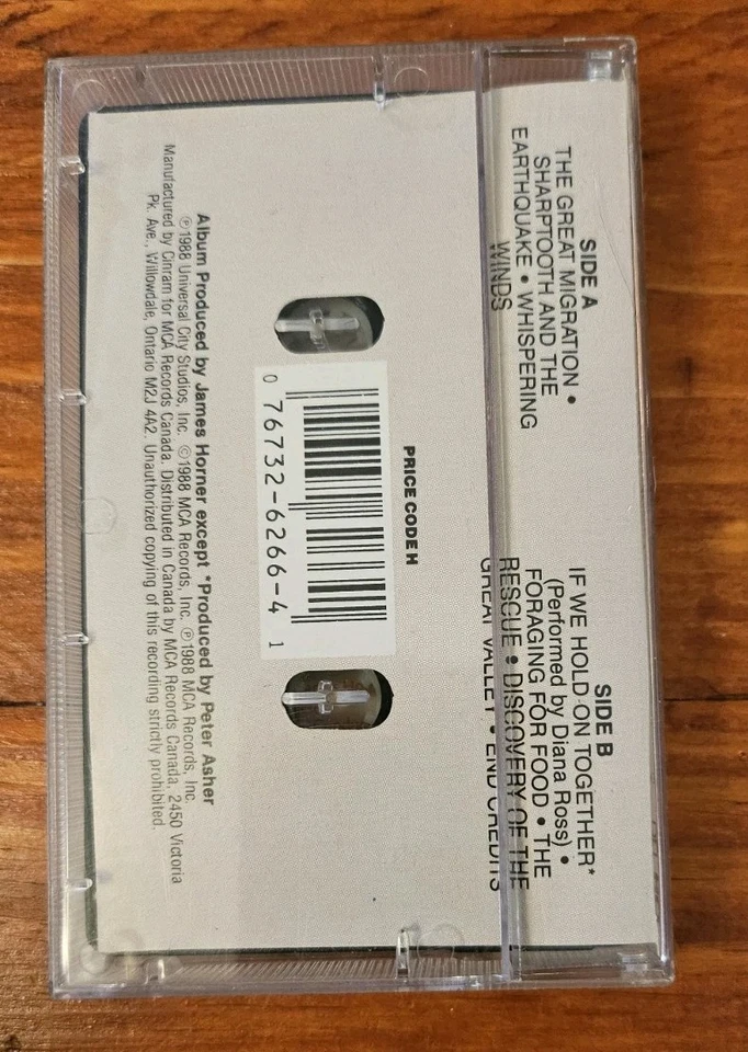 The Land Before Time Ost Soundtrack Cassette Tape Canada  Like New 1988 Rare  - Image 2 of 3