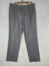 Brooks Brothers Pants Mens 38x32 Gray Dress Trousers Madison Fit Pleated Cuffed