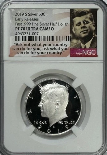 2019-S Kennedy Half Dollar, Silver, PR 70 Ultra Cameo NGC, NR