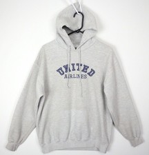 Vintage United Airlines Hoodie Sweatshirt Mens LargePullover Airline 90s ISSUES