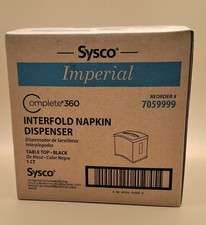 NIB SYSCO NAPKIN DISPENSER IMPERIAL INTERFOLD -TABLE TOP-BLACK-7059999