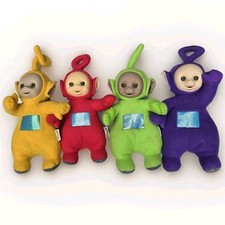 Playskool Teletubbies Talking Plush Set Of 4 Purple Green Yellow Red 1998
