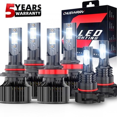 For GMC Canyon 2015-2022 6x High&Low Beam LED Headlight Fog Light Bulbs KIT