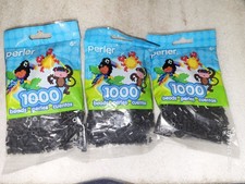 3 New Bags of Black Perler Beads 3000 Beads Total