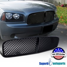 Fits 2005-2010 Dodge Charger Mesh Grill Honeycomb Front Hood Grille Shiny Black
