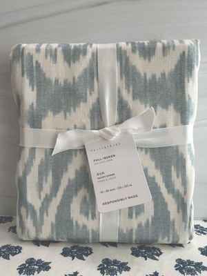 Pottery Barn Ava Full/Queen Duvet NWT 92x88 Blue/Ivory