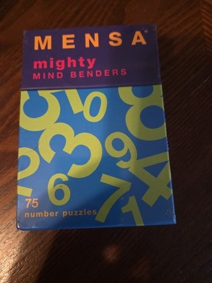 MENSA Mighty MIND BENDERS 75 Number Puzzles Word Problems Board Games New Sealed