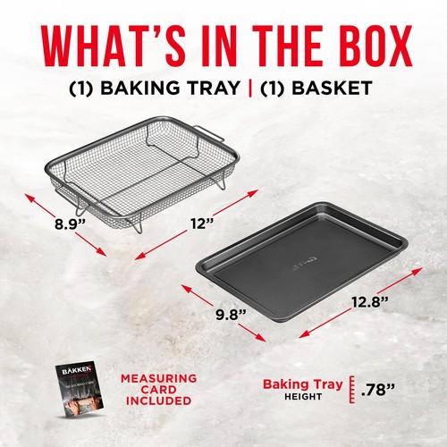 Bakken Swiss Air Fryer Tray, 2 in 1 Nonstick Crisper Air Fry Basket w/Elevate... - Picture 6 of 8