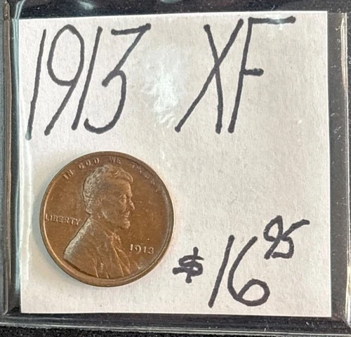 1913 Lincoln Wheat Cent (XF) Extra Fine Condition! Coins