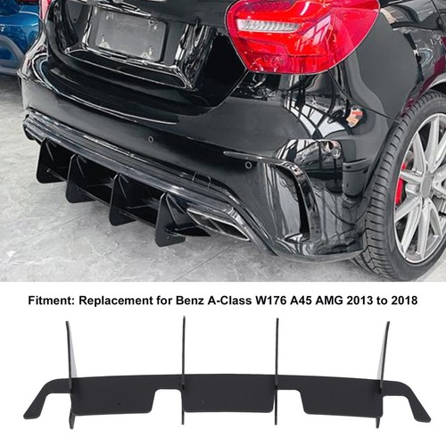 Rear Bumper Lip Spoiler Glossy Black For A‑Class W176 5 AMG 2013 To 2018 - Picture 11 of 12
