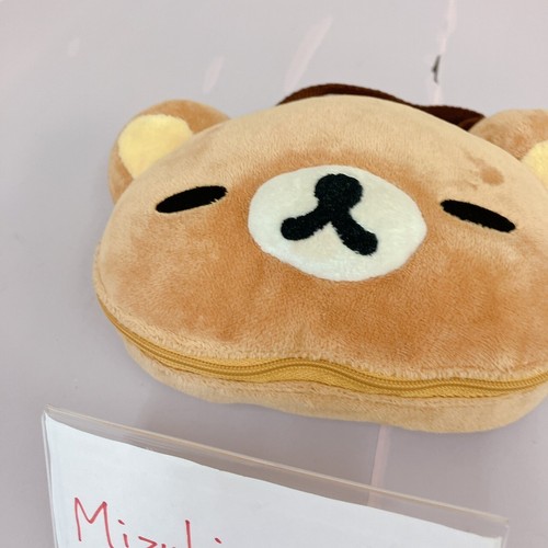 San-x Rilakkuma Face MD Pouch Braunbär Gesicht Schlafen Flauschig Punkte Plüsch Selten - Bild 11 von 24