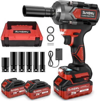 Cordless Impact Wrench 600Ft-Lbs(800N·M) - 21V 1/2'' Brushless Impact Driver with