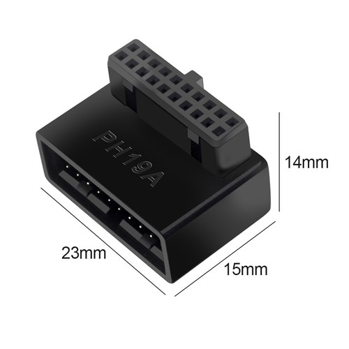 Computer Motherboard Header Adapter USB 3.0 19P/20P 90 Degree Desktop Converter - Photo 14/18